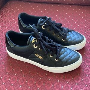 Guess Black Quilted Lace-Up Sneakers